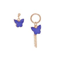 New Butterfly Long Fashion Exaggerated Purple Korean Asymmetric Earrings sku image 2