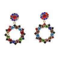 Women's Fashion Geometric Alloy Earrings Inlaid With Colorful Rhinestone  Earrings sku image 2