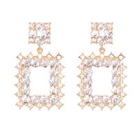 Pendientes De Aleación Geométrica De Moda Para Mujer Con Diamantes De Imitación De Colores sku image 1