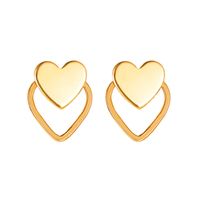 Simple Style Heart Plating Alloy No Inlaid Earrings Ear Studs sku image 1