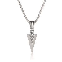Creative Triangle Spearhead Exaggerated Metal Arrow Pendant Necklace sku image 3