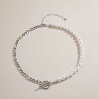 Retro Einfache Perlenlegierung Halskette sku image 2