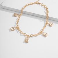 Fashion Simple Retro Alloy Lock-shaped Pendant Clavicle Necklace sku image 1