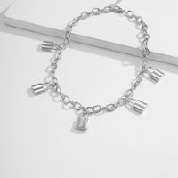 Fashion Simple Retro Alloy Lock-shaped Pendant Clavicle Necklace sku image 2
