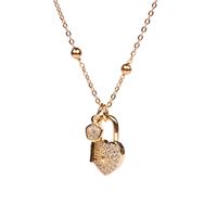 Fashion Heart-shaped Lock Key Creative Pendant Necklace sku image 1