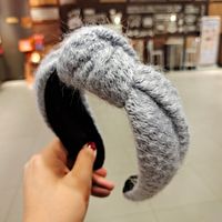 Korea's New  Woolen Lattice Weaving Knotted Headband sku image 2