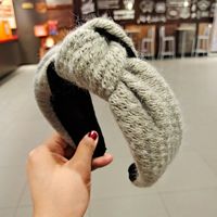 Korea's New  Woolen Lattice Weaving Knotted Headband sku image 4