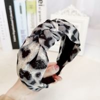 New Leopard Print Knotted Wide-brimmed Headband sku image 1