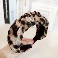 New Leopard Print Knotted Wide-brimmed Headband sku image 2
