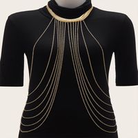 Hot Selling Body Chain Simple Exaggerated Multilayer Iron Necklace sku image 1
