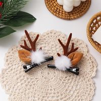 Christmas Headband Elk Hair Clip  Plush Ball Headband sku image 4