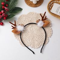 Christmas Headband Elk Hair Clip  Plush Ball Headband sku image 6
