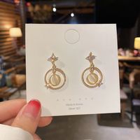 925 Silver Needle Opal Four-pointed Star Korean Fashion Simple And Trendy Earrings main image 4