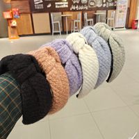 Korea's New  Woolen Lattice Weaving Knotted Headband main image 3