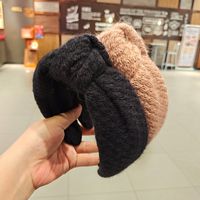 Korea's New  Woolen Lattice Weaving Knotted Headband main image 4