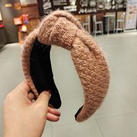Korea's New  Woolen Lattice Weaving Knotted Headband main image 5