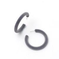 New Fashion Retro Flocking C-shaped Semicircle Minimalist Wild Exaggerated Earrings sku image 2