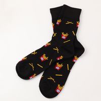 Print Mid-length Black Fries Socks main image 3