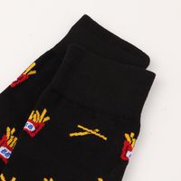 Print Mid-length Black Fries Socks main image 6