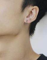 New Retro Winding Curve Men's Titanium Steel Earrings main image 6