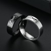 Titanium Steel Retro Love Ilove You Hand In Hand Couple Ring main image 3