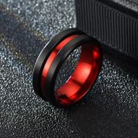 Fashion New  Aristocratic Red Slotted Black  Ring main image 3
