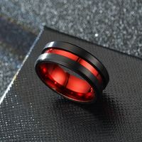 Fashion New  Aristocratic Red Slotted Black  Ring main image 5