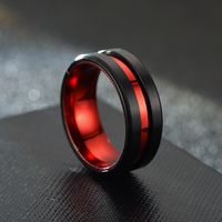 Fashion New  Aristocratic Red Slotted Black  Ring main image 6