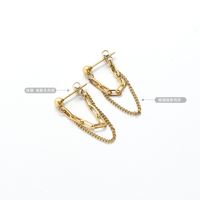 1 Pair Fashion Chain Titanium Steel No Inlaid Earrings main image 4