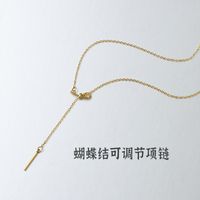 High-quality Tassel Bow Light Luxury Titanium Steel Necklace main image 4