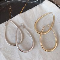 Einfache Übertriebene Ovale Ohrringe Aus Koreanischem Metall main image 3