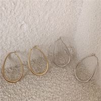 Korean Metal Simple Exaggerated Oval Drop Earrings main image 5