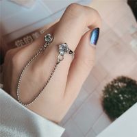 New Double Butterfly Crystal Zircon Romantic Opening  Ring main image 4