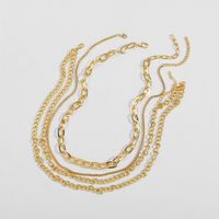 Popular Punk Hip-hop Style Multi-layer Metal Thick Chain Necklace main image 4