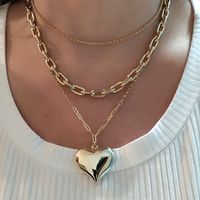 Französische Leichte Luxus Herzförmige Gestapelte Kette Halskette Set main image 1