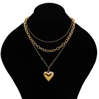 Französische Leichte Luxus Herzförmige Gestapelte Kette Halskette Set main image 3