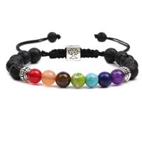 Seven Chakra Woven Balance Beads Yoga Tree Of Life Bracelet main image 2