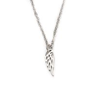 Hot Sale Titanium Steel Full Polished Laser Cutting Dream Wings Necklace main image 4