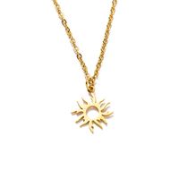 Hot-selling Titanium Steel Sunflower Crown Necklace main image 1