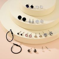 Hot-selling  Fashion  Geometric Ring Love Butterfly Love Letter Earring Set main image 4