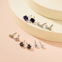 Hot-selling  Fashion  Geometric Ring Love Butterfly Love Letter Earring Set main image 5