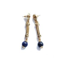 Boucles D&#39;oreilles À Pendentif Boule En Lapis Lazuli Bleu main image 6