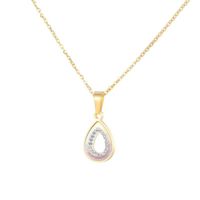 Korean Drop-shaped Hollow Inlaid Zircon Titanium Steel Pendant Necklace sku image 1