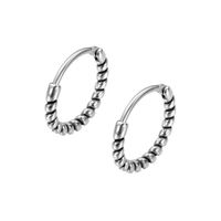 New Retro Winding Curve Men's Titanium Steel Earrings sku image 1