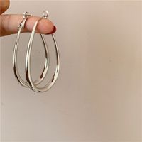 Korean Metal Simple Exaggerated Oval Drop Earrings sku image 2