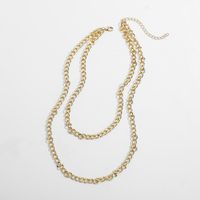 Popular Punk Hip-hop Style Multi-layer Metal Thick Chain Necklace sku image 2