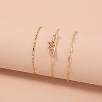 Punk Style Multi-layer Metal Lattice Chain Hipster Three-piece Bracelet sku image 1