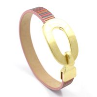 Fashion Youth Color Striped Pu Leather Bracelet sku image 2