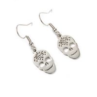 Skull Fully Polished Cut Earrings sku image 2