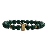 New   Malachite Volcanic Stone Crown Beaded Men's Bracelet sku image 5